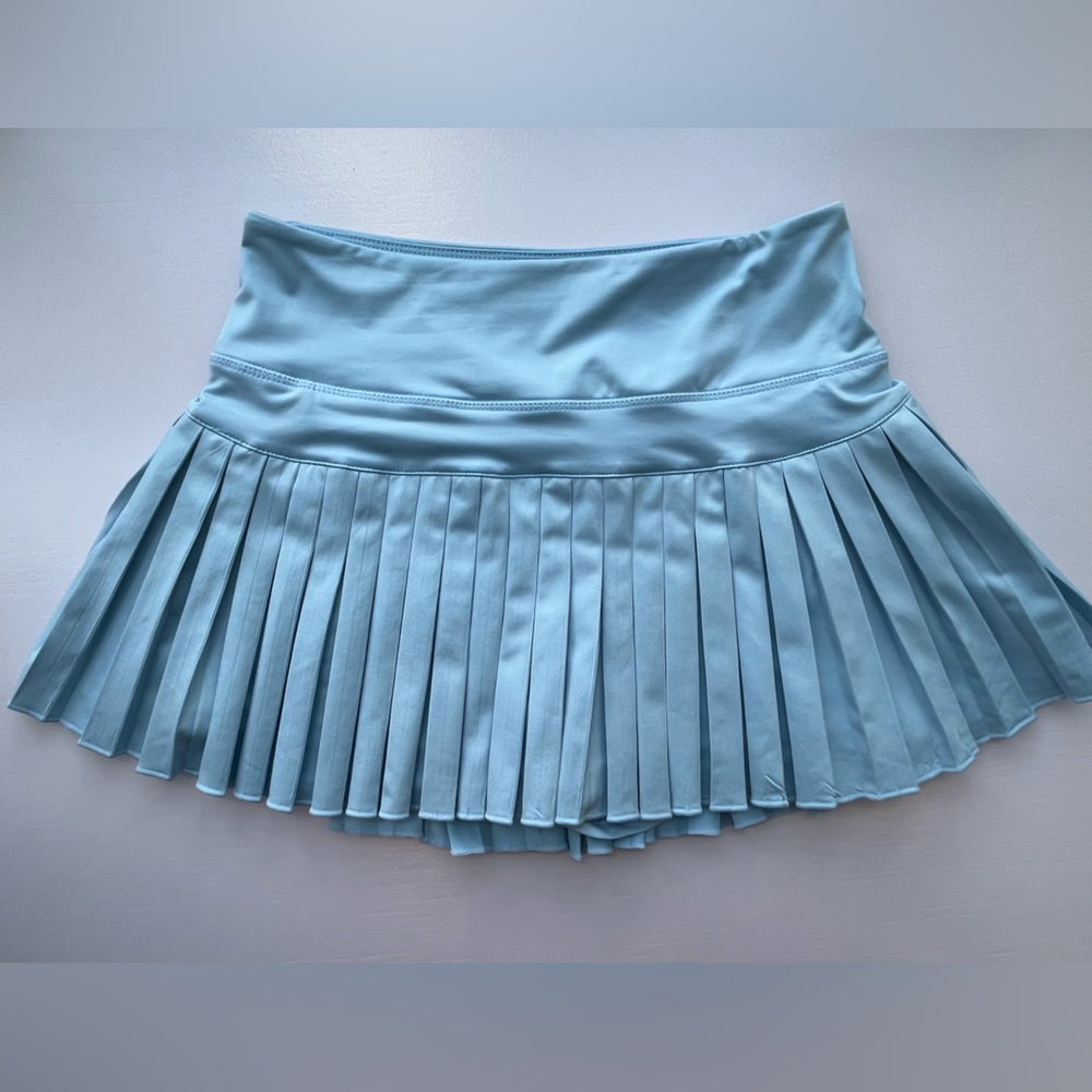 NWOT Gold Hinge Aqua Sky Pleated Tennis Skirt Size Small